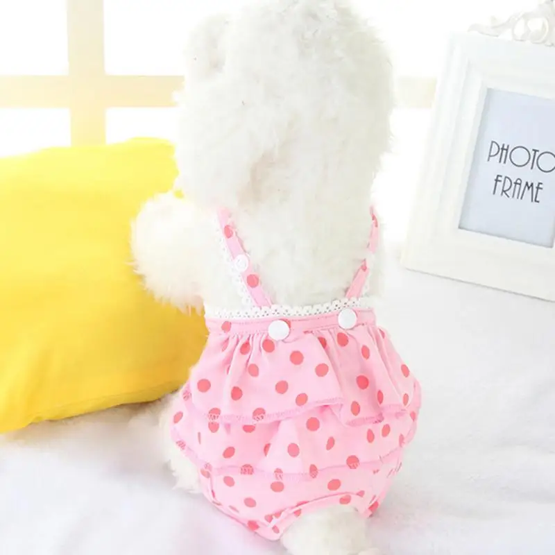 Pet Dog Panties Strap Sanitary Adjustable Dog Dot Print  Underwear Diapers Physiological Pants Puppy Shorts Drop Shipping 2017