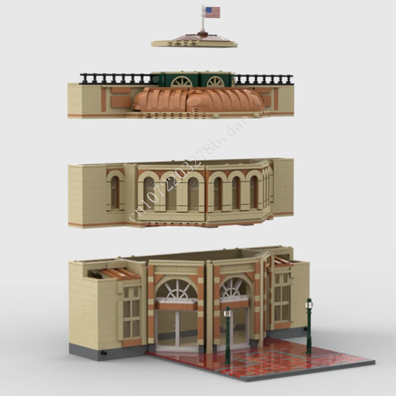 2516PCS Magic Kingdom Center Street Emporium MOC streetview Puzzle Architecture Creative Christmas Assembly Gift Toy for Kid Age