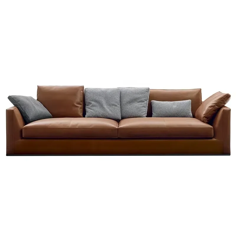 #Italian Design Custom Modern Couch Genuine Leather Sofa Set for Home Villa Hotel Lobby & Living Room-2/3/4 Seater