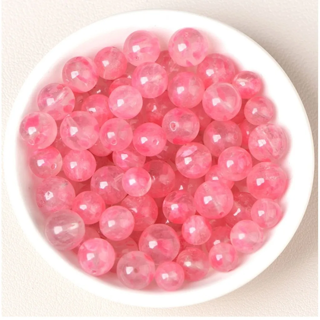 5A Natural Cherry Rose Quartz Single Bead DIY Beads Crystal Jewelry Making