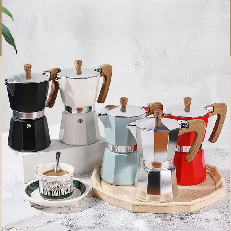 

Классический итальянский восьмиугольный горшок для мока, порошок для эспрессо в зернах, кофеварка для кофе в зернах ручной работы, кофейник