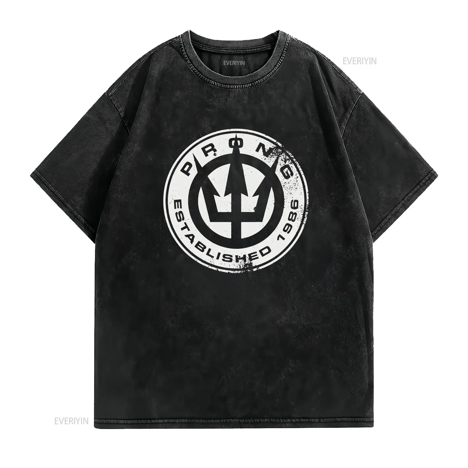 PRONG ESTABLISHED 1986 NEW BLACK T Shirt Classic S 5XL vintage Washed Soft graphic designer clothes Slightly Breathable Unisex