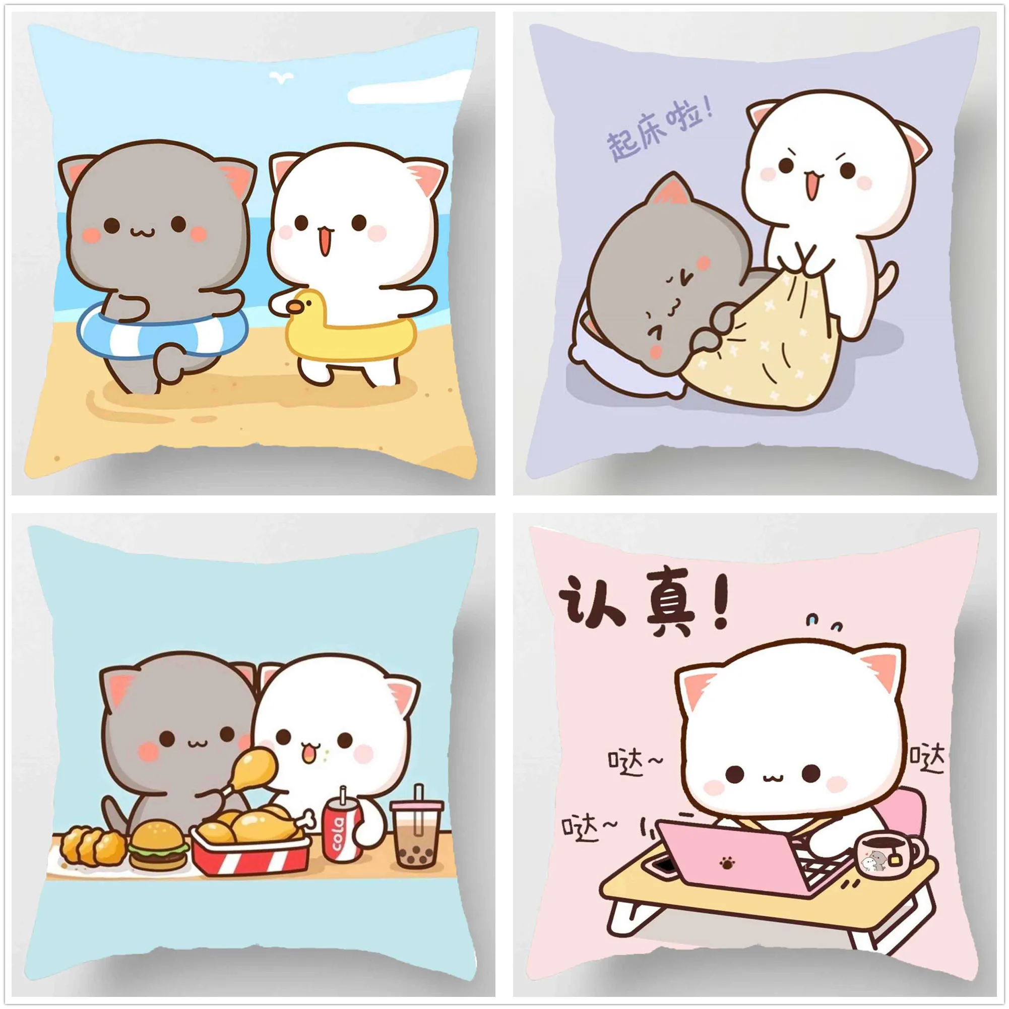 45* 45cm printed pillow cartoon square pillow card cartoon sofa cushion pillow bedroom pillow