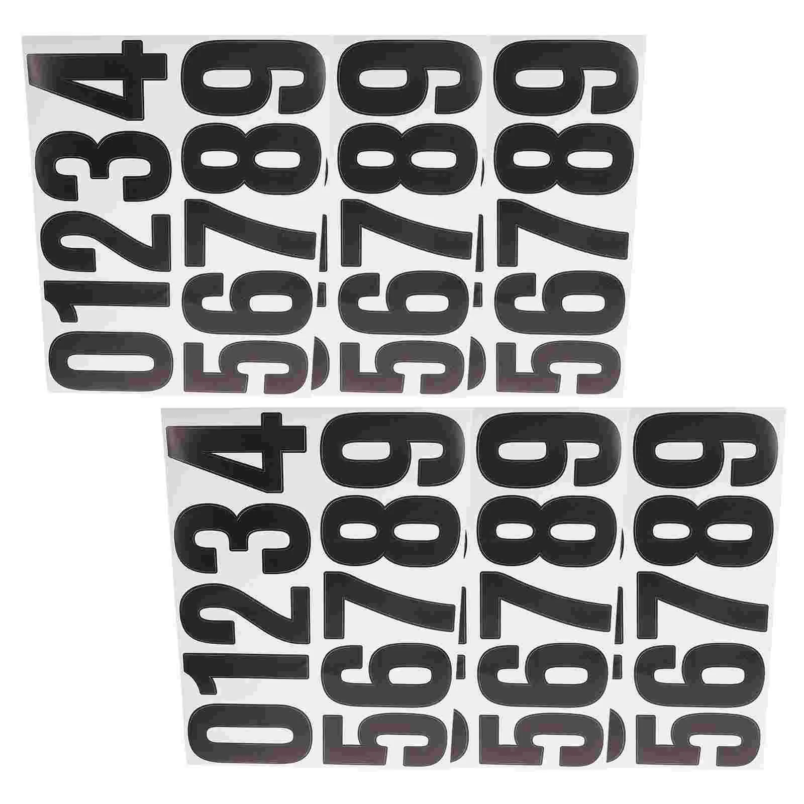 6 Sheets Number Stickers Small Sheets/pack Adhesive Numbers Large Black Trashcan