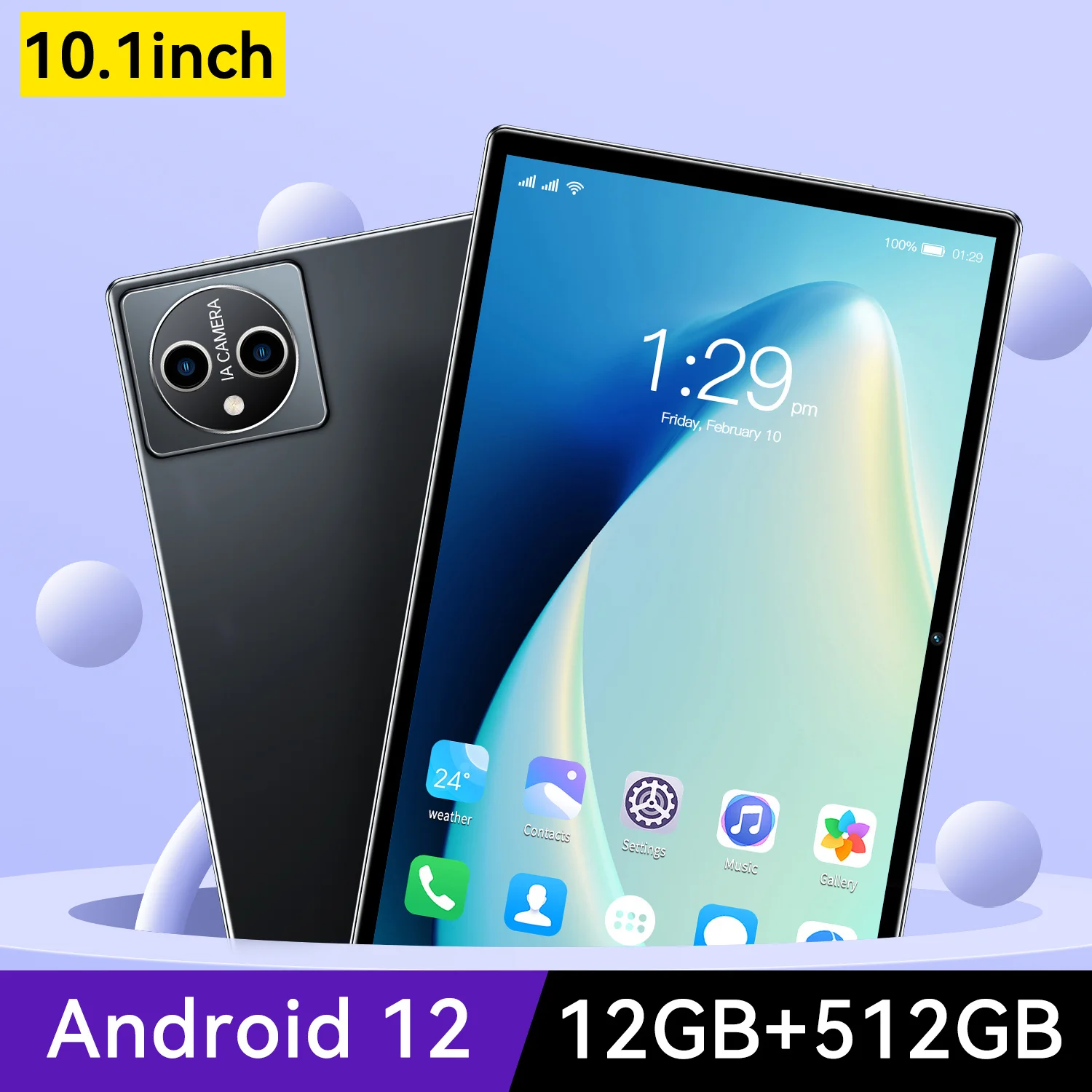 2025 New X15 Tablet 10.1-inch 12GB RAM 512GB ROM 24MP+48MP MTK6797 Android12 Bluetooth 5.0 5G WPS WIFI Dual SIM Dual-Hold Tablet