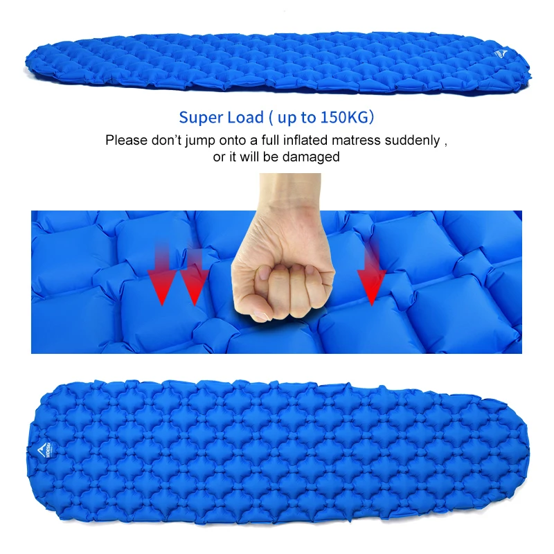 Widesea Camping Opblaasbare Mat Slapen Pad Outdoor Luchtbedden Vouwen Ultralight Draagbare Kussen Kussen Wandelen Trekking