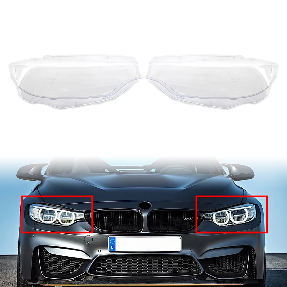 

2Pcs For BMW 4 Series F32 F33 F36 F80 F82 2013-2021 Transparent Headlight Front Headlamp Lens Cover Car Accessories