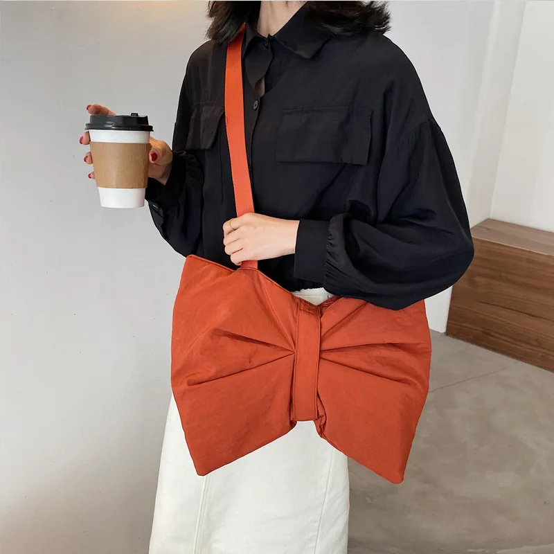 Soft Nylon Women\'s Portable Shoulder Bag Large Capacity Female Commute Crossbody Bags Simple Design Ladies Tote Purse Handbags