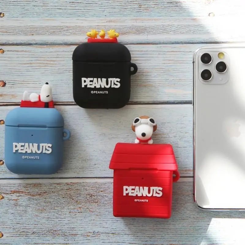 New Snoopy Cartoon Wireless Bluetooth Headphone Silicone Protective Case for Apple 3 Generation Kawaii Anime Toy for Girls Gifts