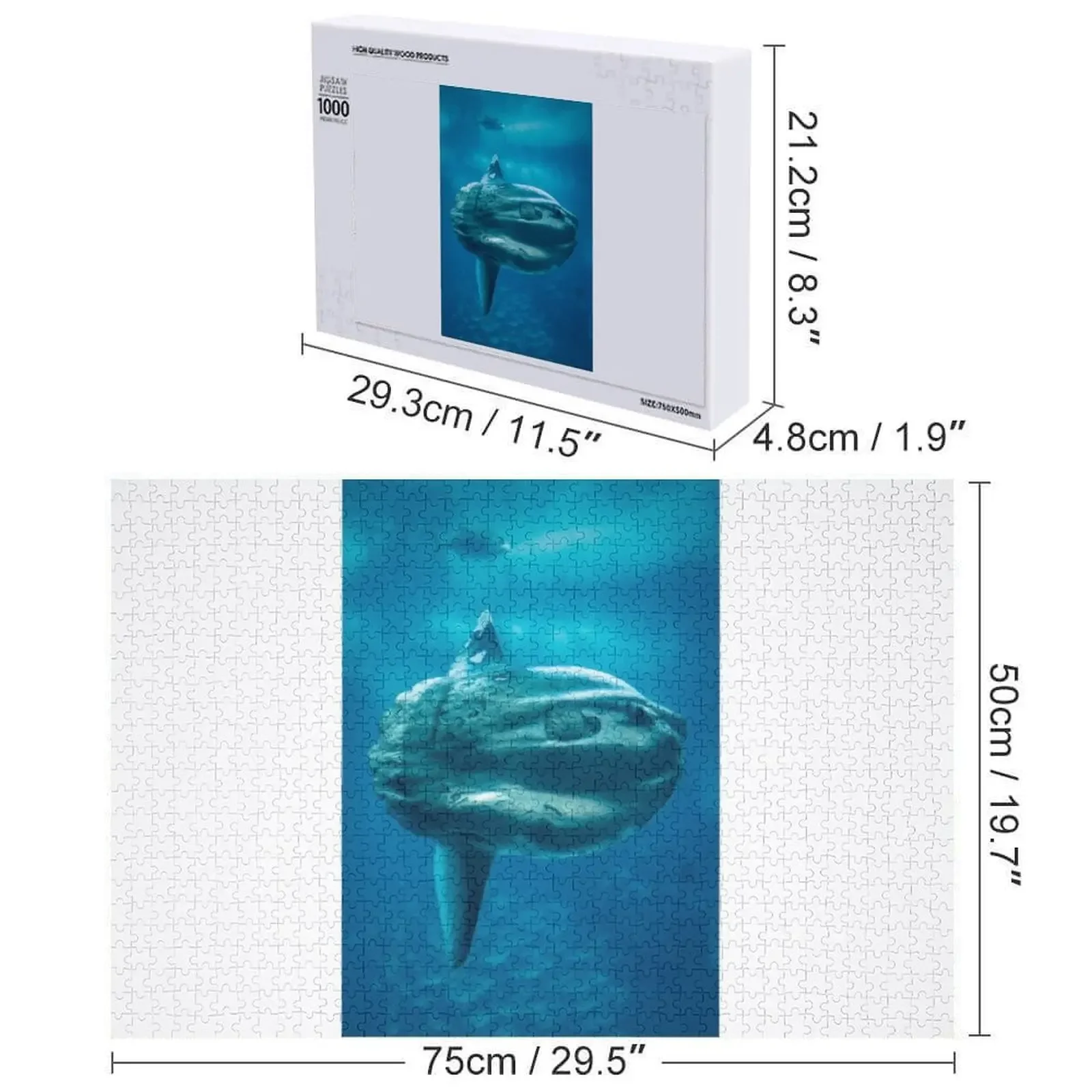 Sunfish, mola mola 직소 퍼즐 게임 어린이 맞춤형 직소 맞춤 선물 맞춤 어린이 선물 퍼즐