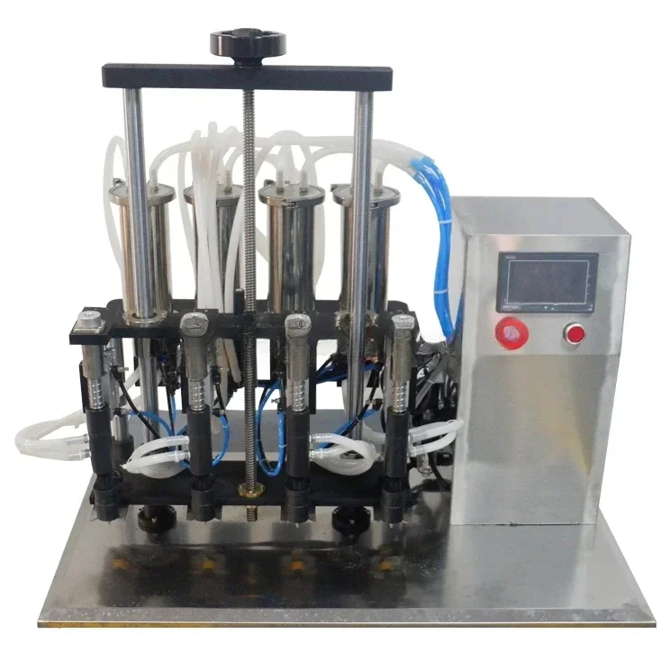 

Hot SalesHot SalesSmall Desktop Semi Automatic 4 Filling Nozzles Glass Bottle Essential Oil Vaccum Perfume Filling Machine Price
