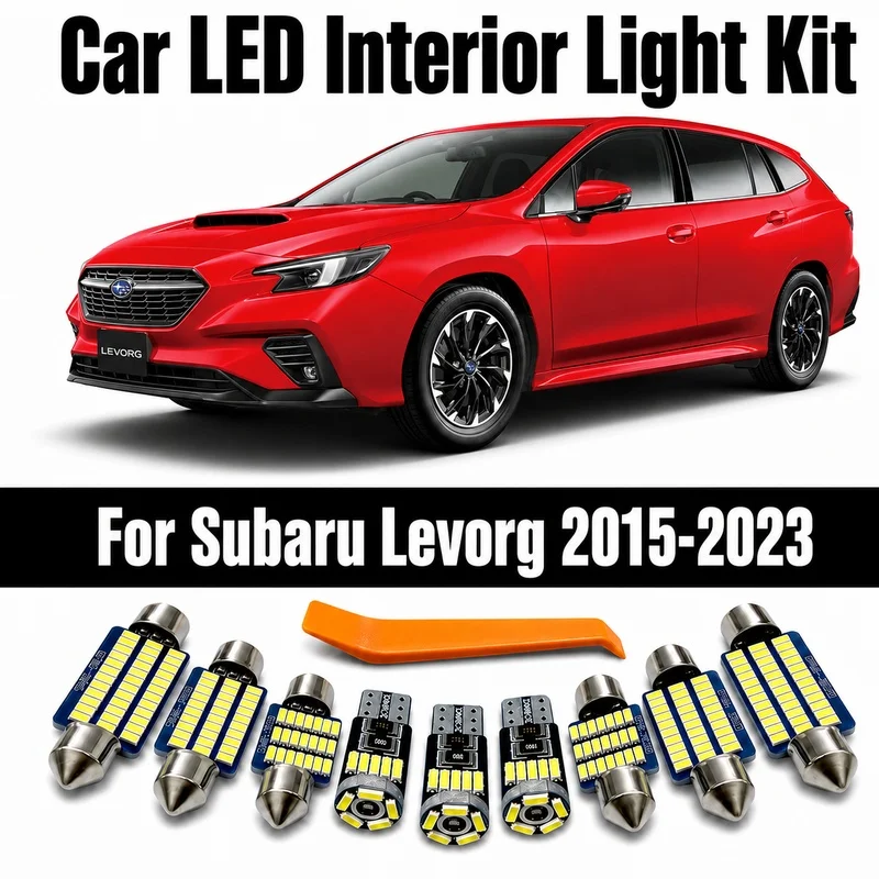 8Pcs LED Interior Dome Map Reading Trunk Light Bulb Kit For Subaru Levorg 2015 2016 2017 2018 2019 2020 2021 2022 2023