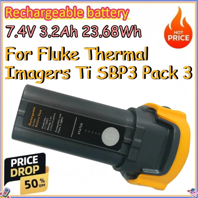 

7.4V 3.2Ah 23.68Wh Rechargeable Battery for Fluke Thermal Imagers Ti SBP3 Pack 3 Replacement Battery for Thermal Imaging Devices
