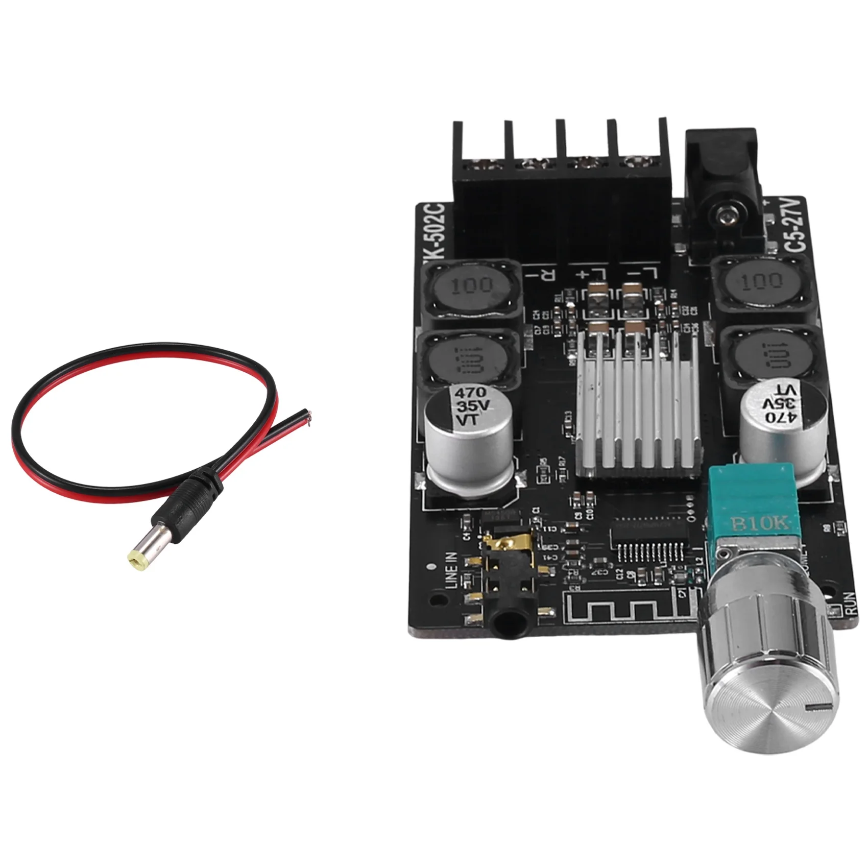 Placa de amplificador de áudio de potência digital, ZK-502C, estéreo HIFI, Bluetooth 5.0, TPA3116, TPA3116D2, 50WX2 sem Shell