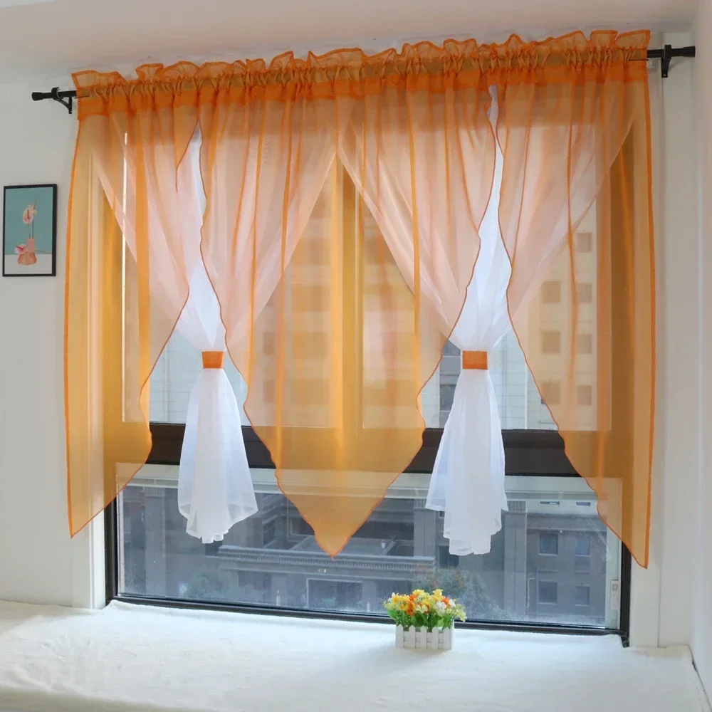 Stevige voile sluier woonkamer balkon slaapkamer gordijn pure korte keuken raambekleding