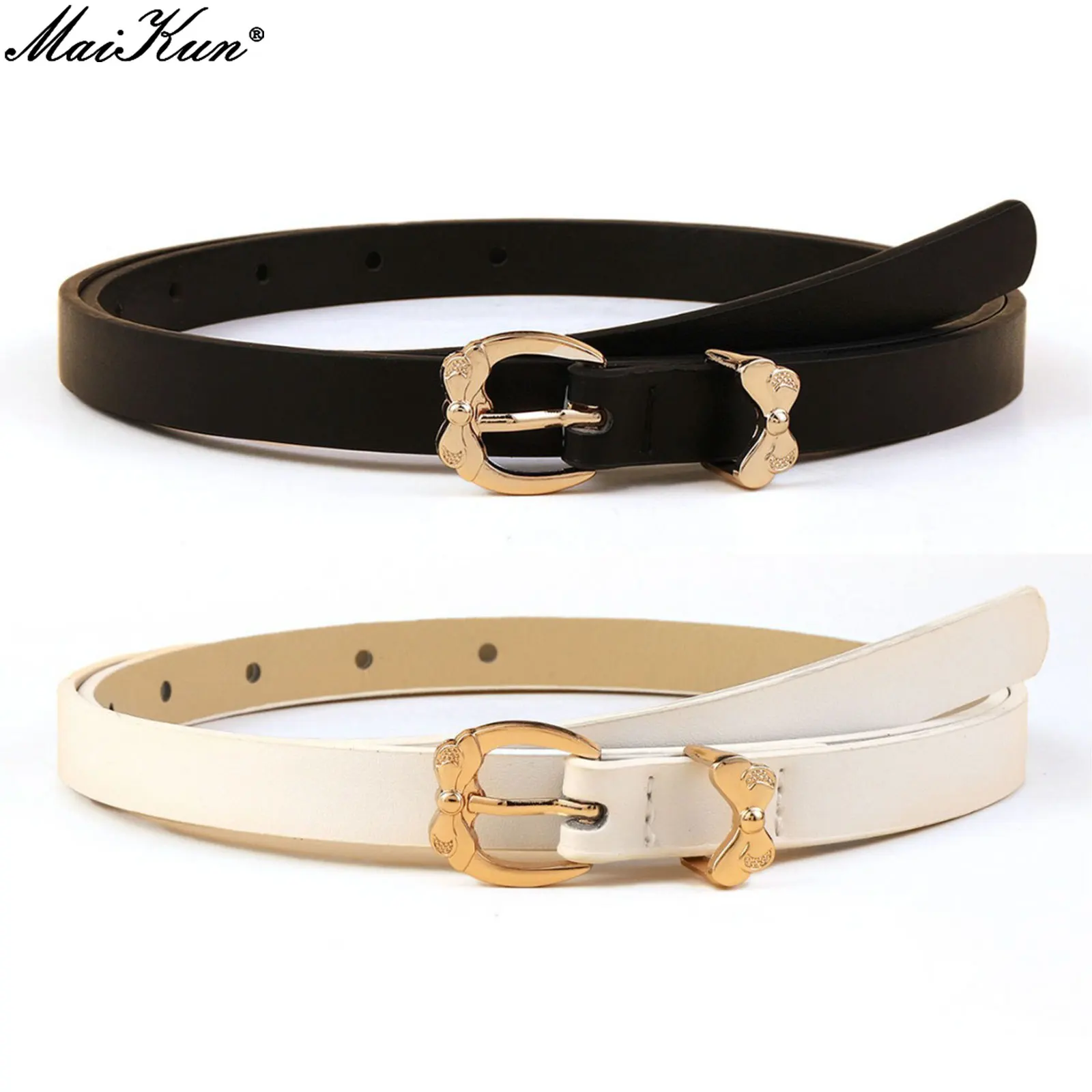 

Maikun New Style Small Butterfly Buckle Fashion Belt for Women's Coats Elegant Slim Belt