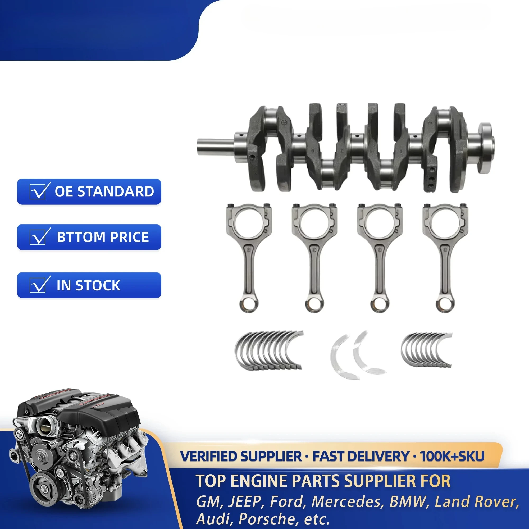 Linkteco Crankshaft Connecting Rod Kit for Hyundai Sonata Kia Forte Optima Sportage 2.4L 21020 2G100  21020-2G100
