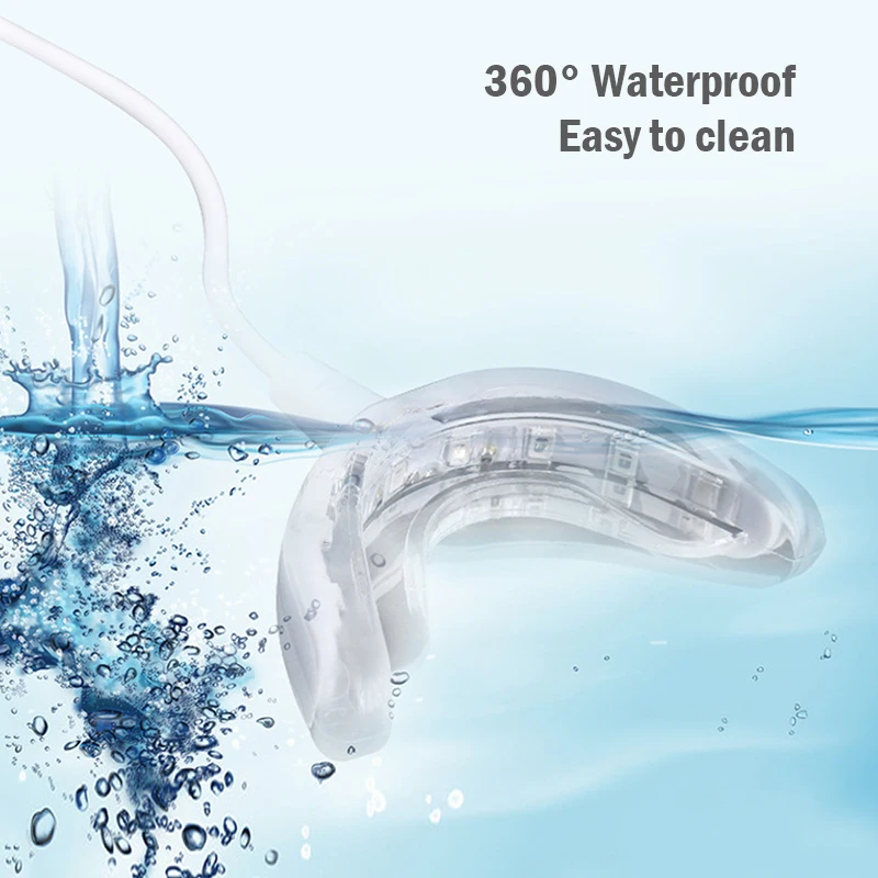 مصباح تبييض الأسنان المحمول USB القابل لإعادة الشحن ، ضوء فموي أزرق ، 3in 1 ، 16 ضوء