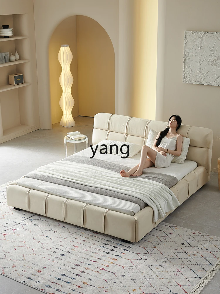 

LMM light luxury modern technology cloth master bedroom Italian minimalist puff bed
