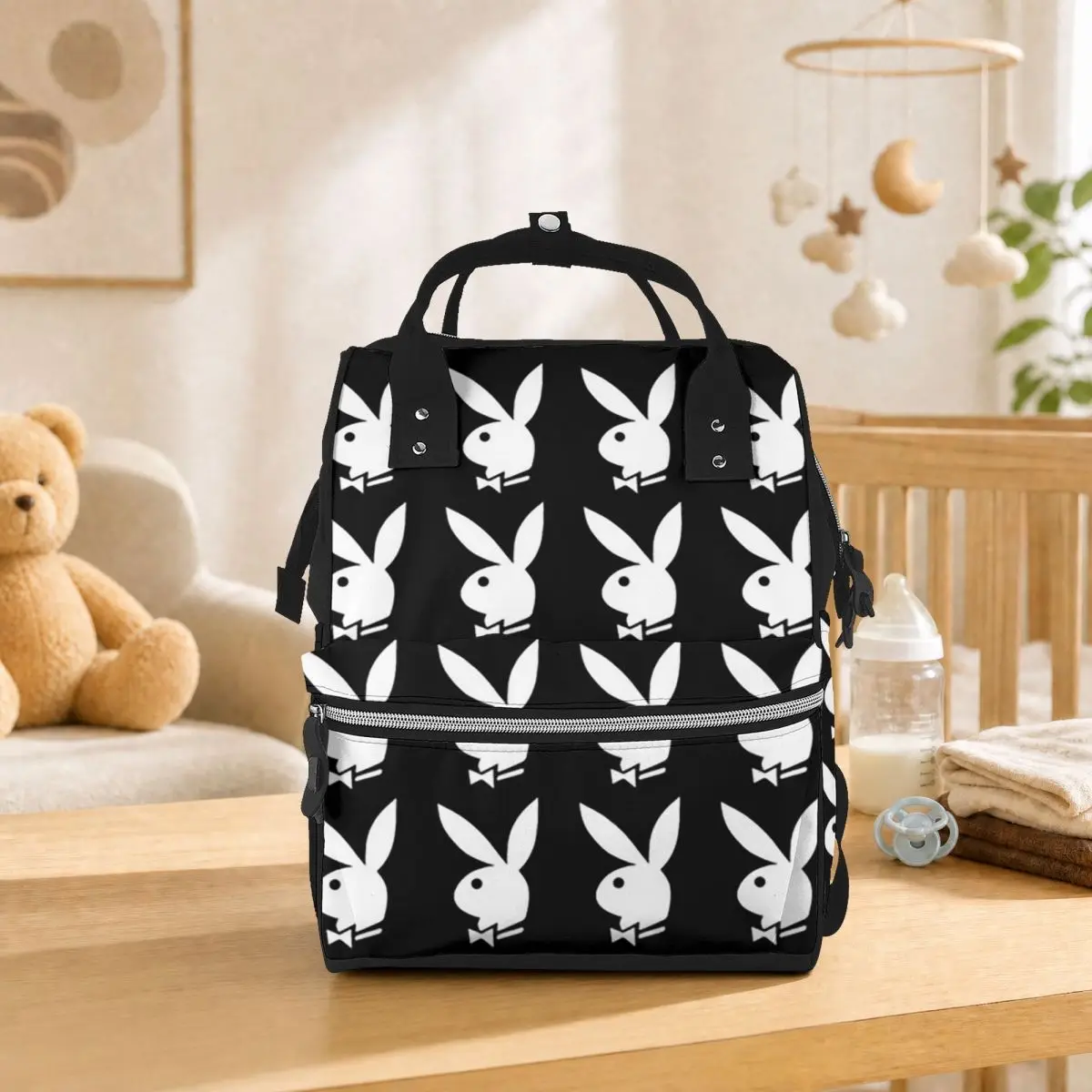 Y2k Bunny Design Student Backpack School Bag Hiking Travel Daypack for Men Women Bookbag Shoulder Bags