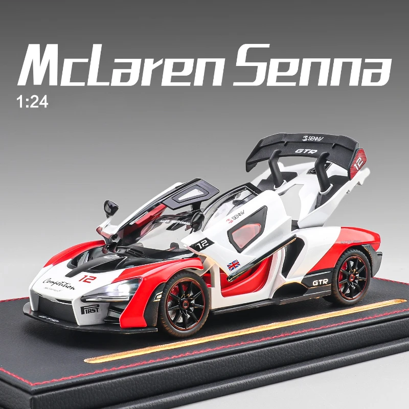 

1:24 McLaren Senna GTR гоночный автомобиль, имитация литья под давлением, модель автомобиля из металлического сплава, звук, свет, откатная коллекция, детские игрушки, подарки