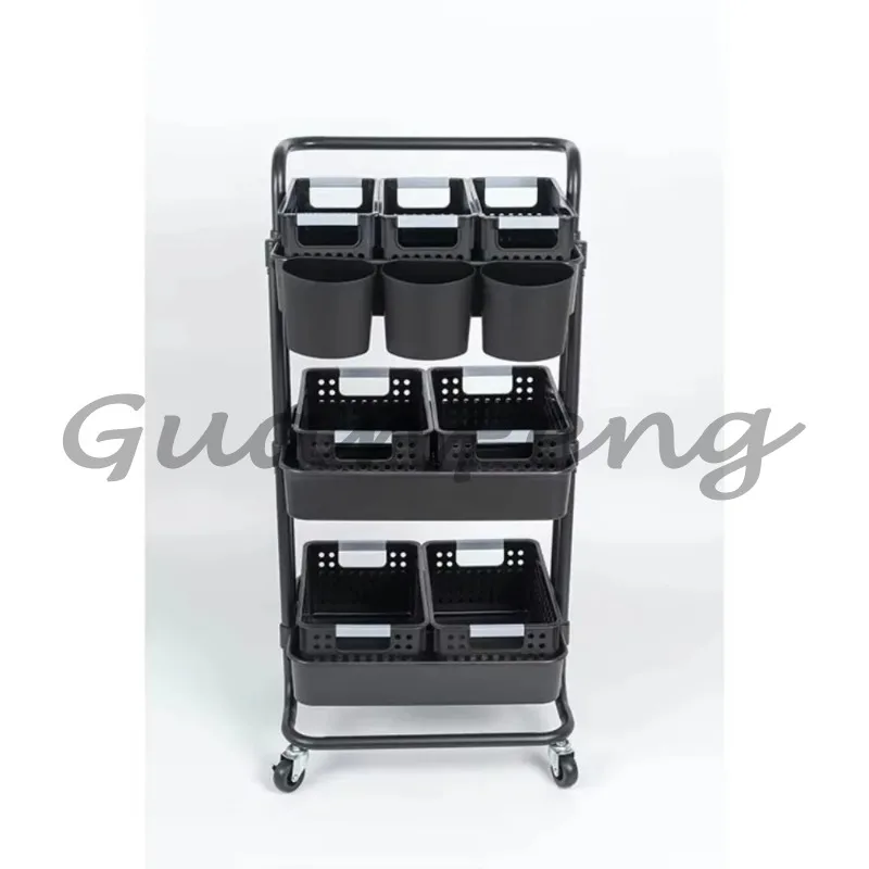 3 Tier Service Utility Trolley Basket Kitchen Bath Drawer Rolling Storage Cart