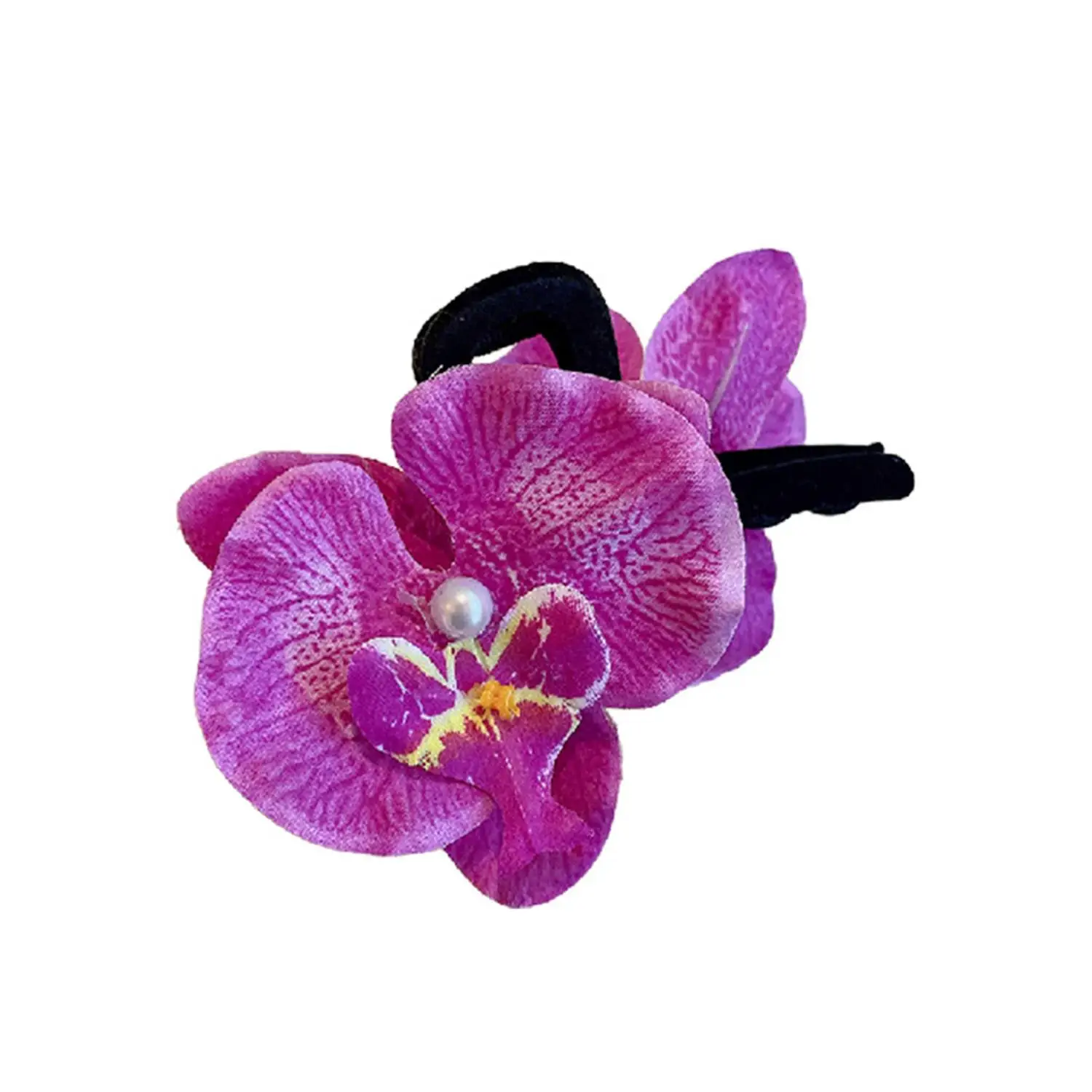 

1pc Fabric Orchid Hair Claws For Women Fashion Floral Hair Clips Seaside Vacation Flower Hair Claw Clips Girls Hair Accessories