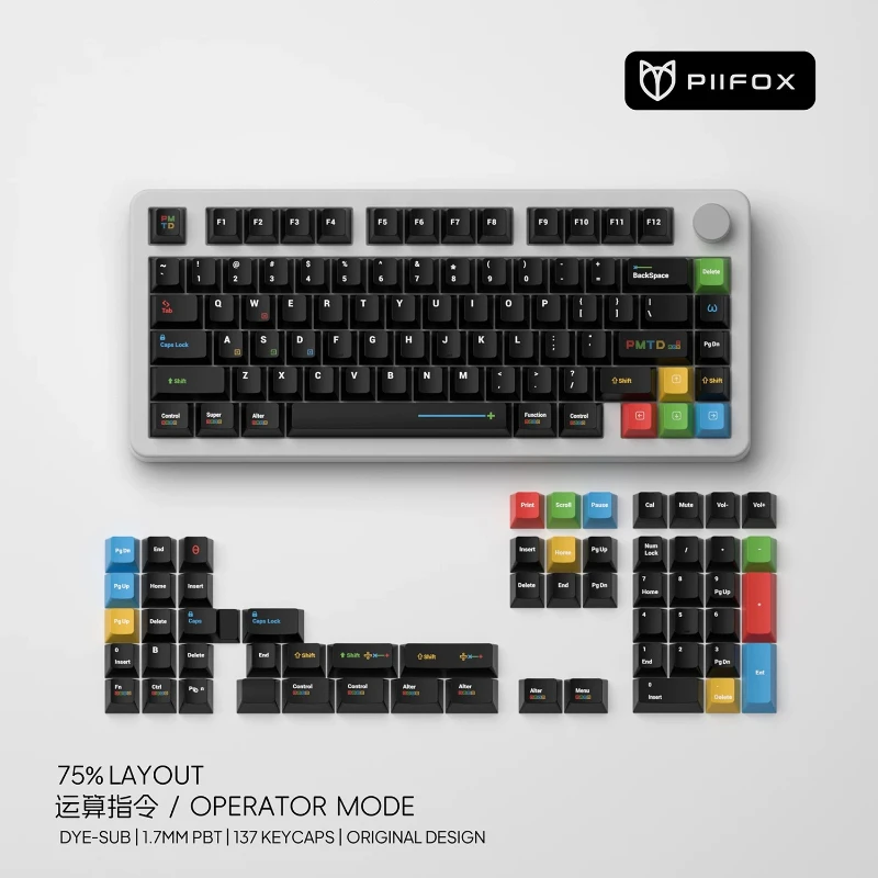 PIIFOX Operational Instruction Theme Keycaps Set PBT Cherry Profile Custom Original Handmade Sublimation 137 Keys Accessories
