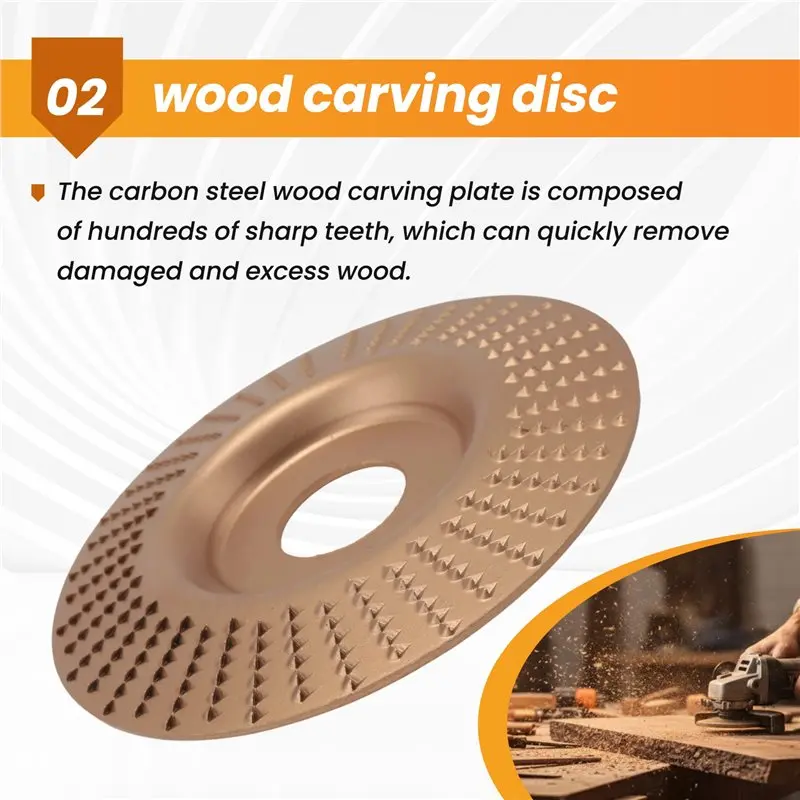 Multifunction Wood Carving Disc 4 And 4 1/2 Angle Grinder Attachments With 5/8 Inch Arbor, Stump Grinder Tool