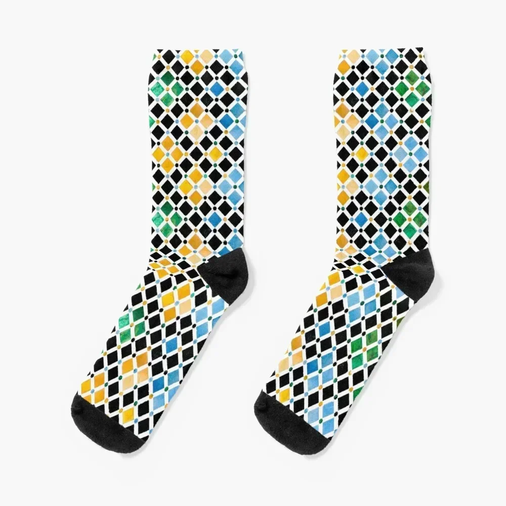 Alhambra tessellation Socks funny gifts Climbing Socks Woman Men's