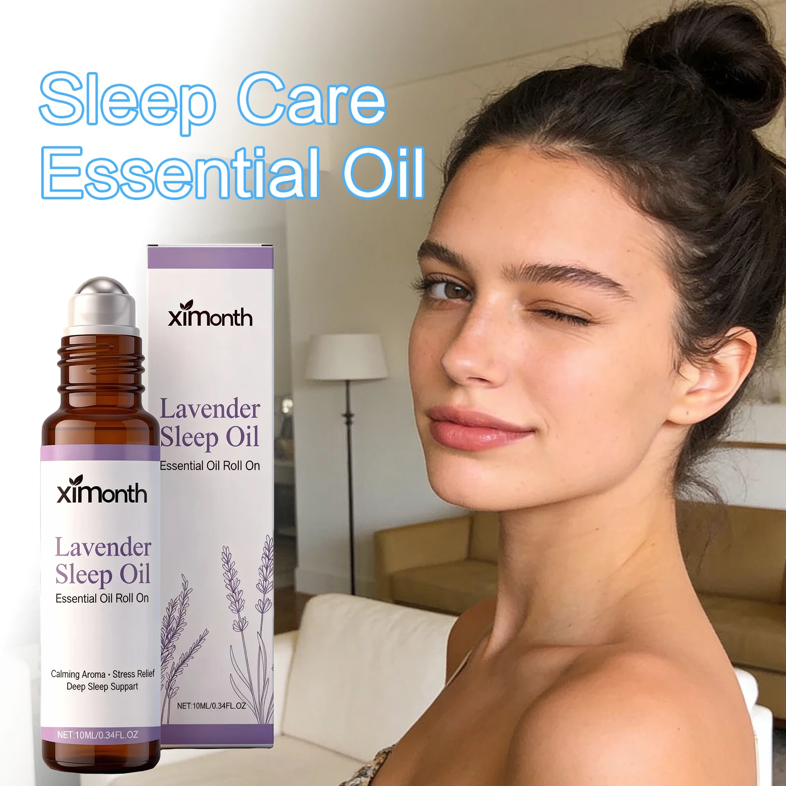 

XIMONTH Lavender Sleep Essential Oil Improve Roughness Relax Relieve Stress Massage Sooth Brighten Skin Moisturize Essential Oil