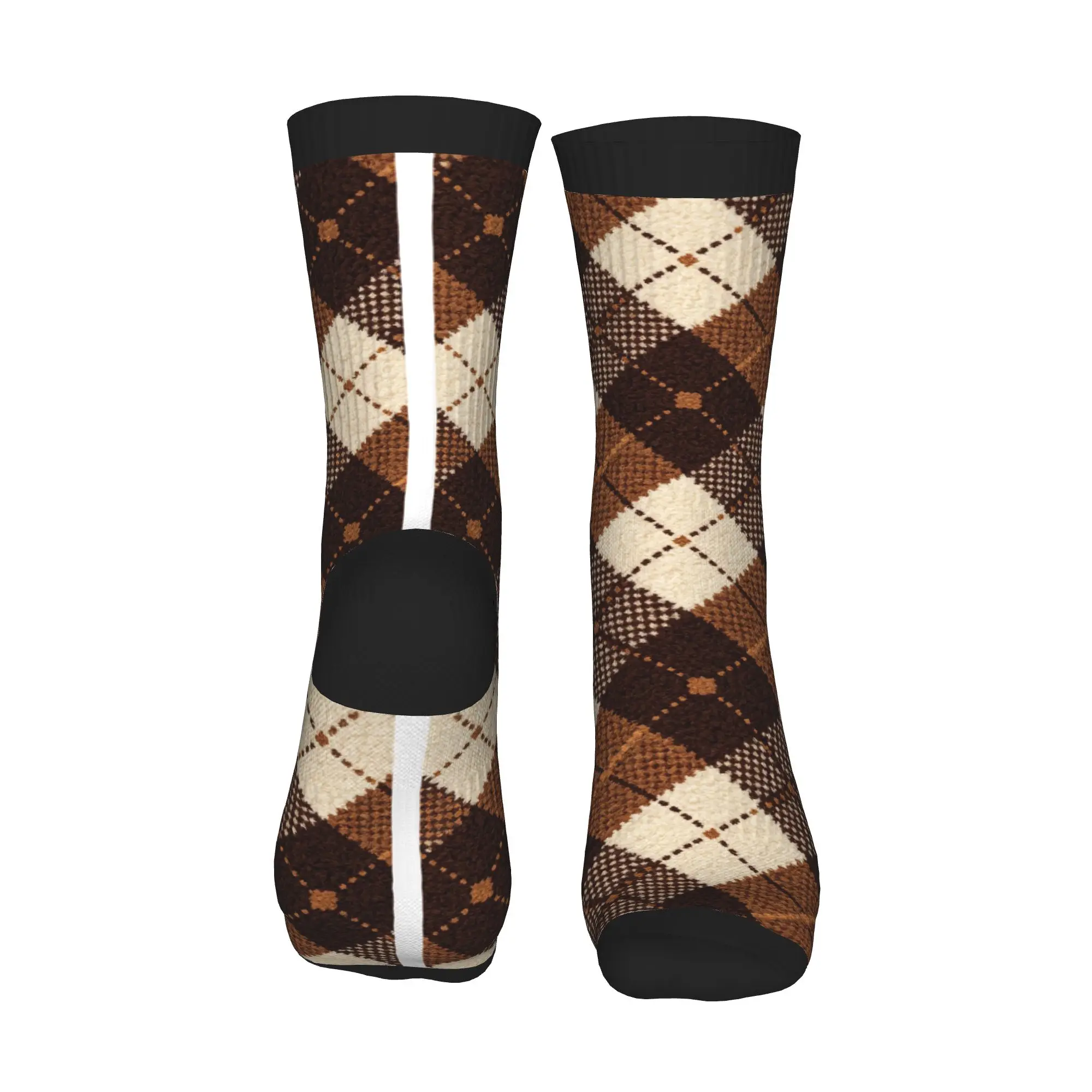 Preppy Style Color Block Socks  Printed Stretch Moisture Wicking Workout Outdoor Daily Wear Keepsake
