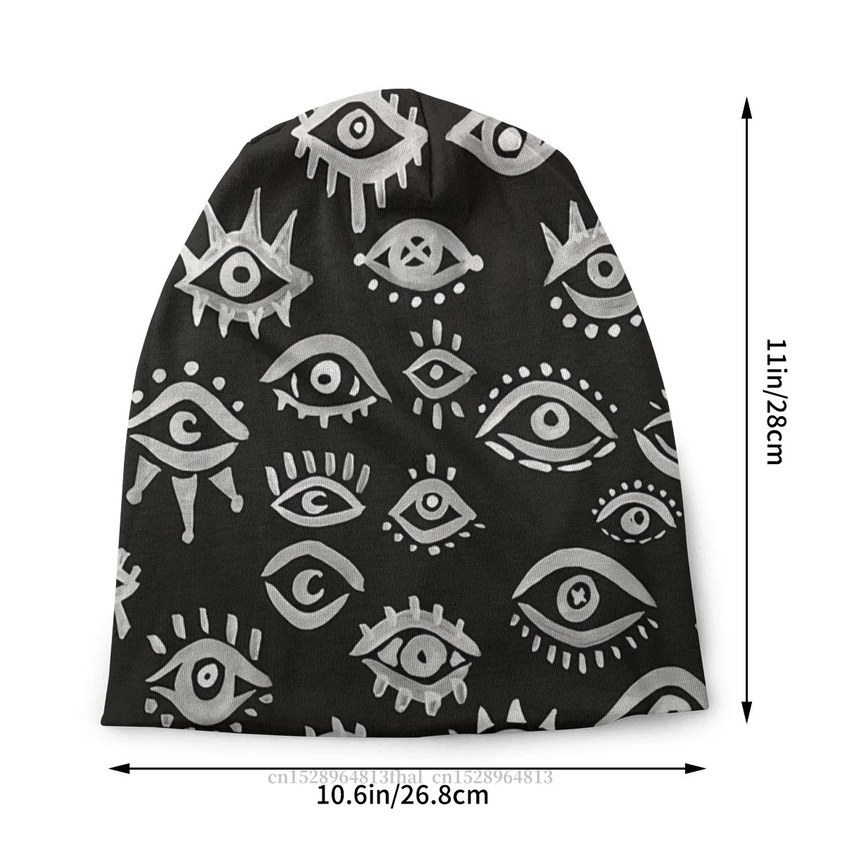 Bonnet Hats Men Women's Thin Hat Mystic Eyes White On Black Autumn Spring Warm Cap Street Skullies Beanies Caps