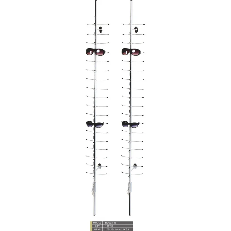 custom.Eyewear Store Wall Mounted Frame Glasses Display Rods Sunglasses Display Rack Aluminum Alloy Optical Eyeglasses Display S