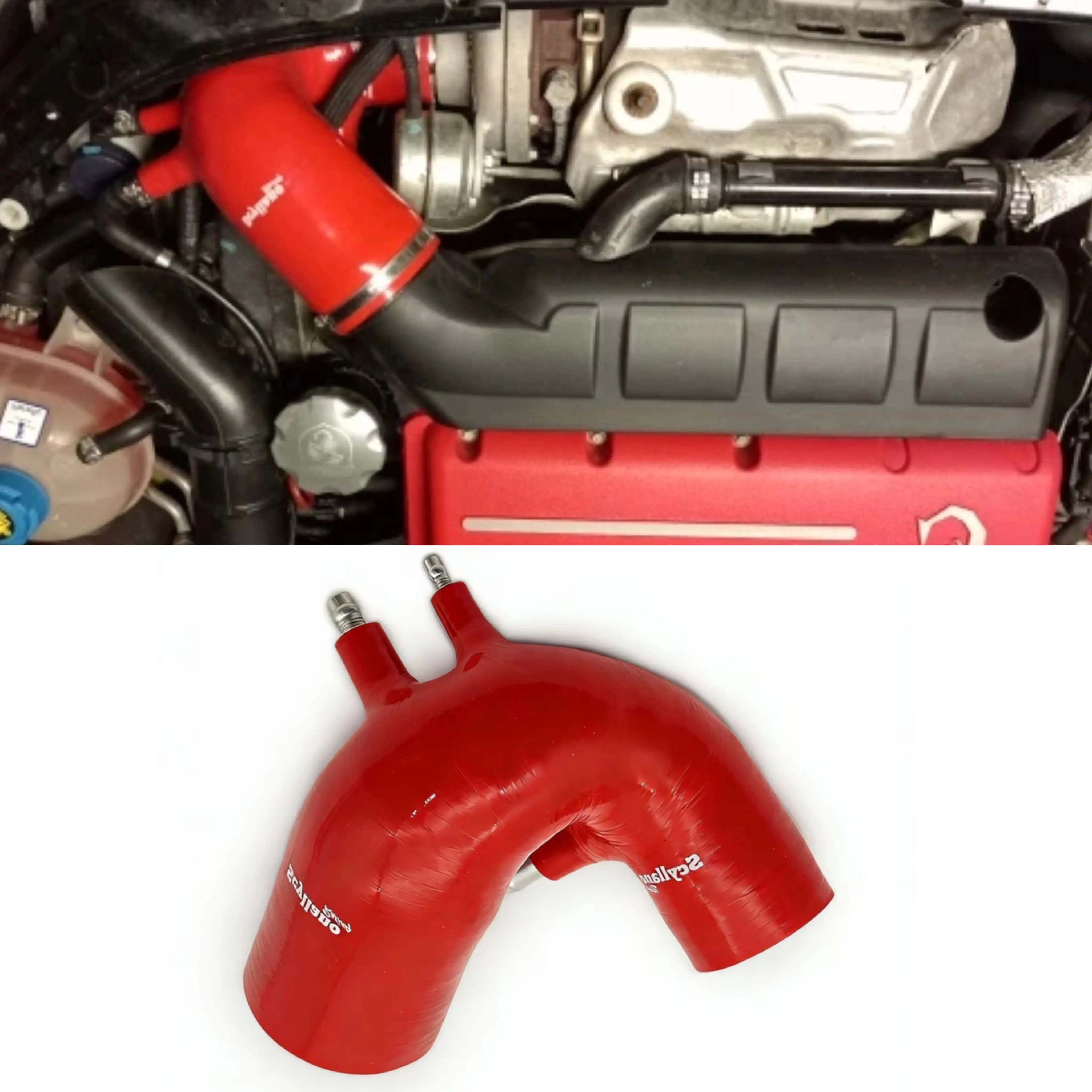 Tubo de admisión de silicona reforzado SIBOB para Abarth 500 595 695 87/128 con turbo Garrett 1446, solo manguera de inducción de aire.