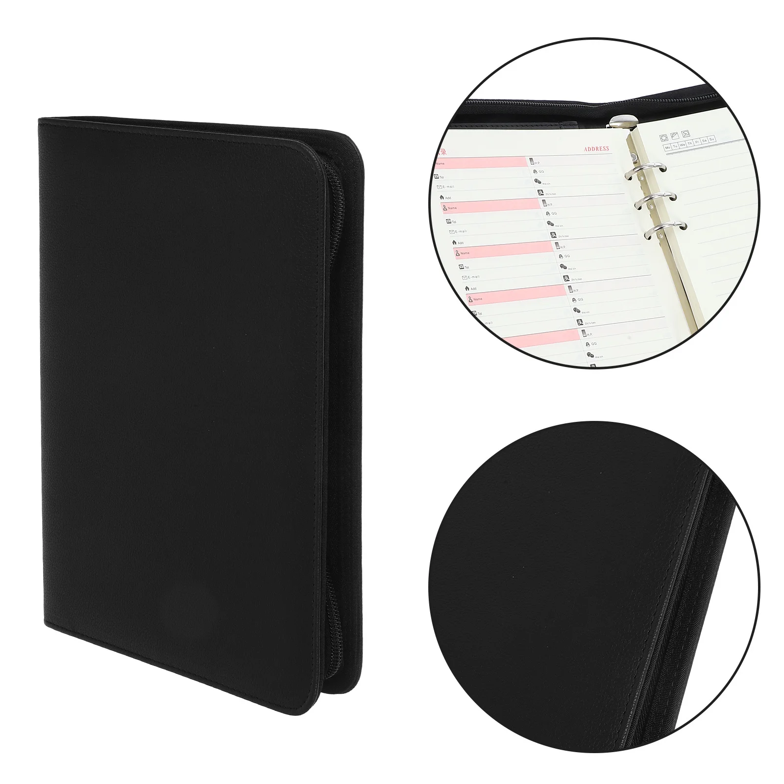 

Zipper PU Portfolio Binder Organizer Business Resume Document Folder Notebook Organizer Padfolio for Effective Meetings