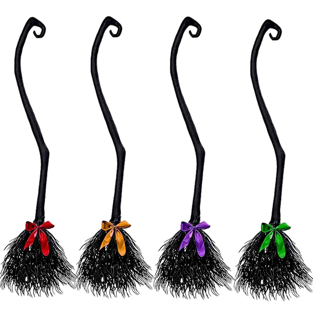 ●Halloween Decoration Witch Flying Broomstick,Party Dance Costume Props Witch Broomstick Decoration Black & Red