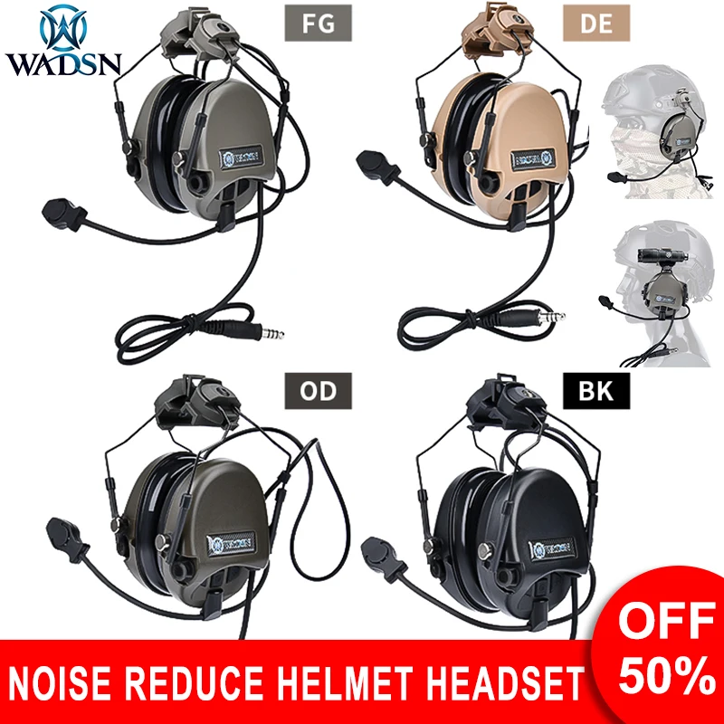 

Wadsn Tactical Sordin Headset Hunting Shooting Helmets Earphones Outdoor CS Wargame Noise Reduction Earphones Kenwood U94 PTT