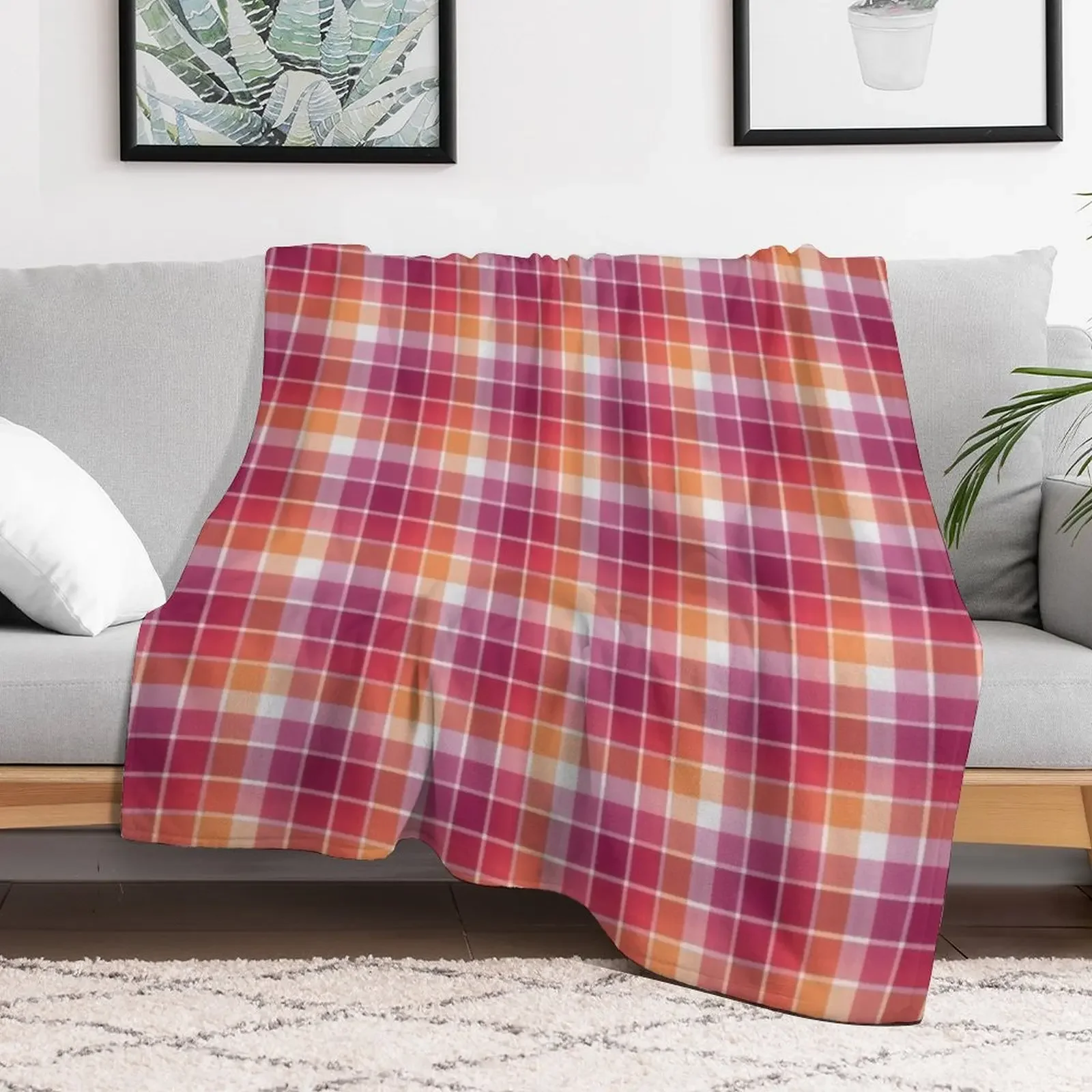 PRIDE PLAID - Lesbian Throw Blanket Luxury Single Blankets For Sofas Hairy Blankets