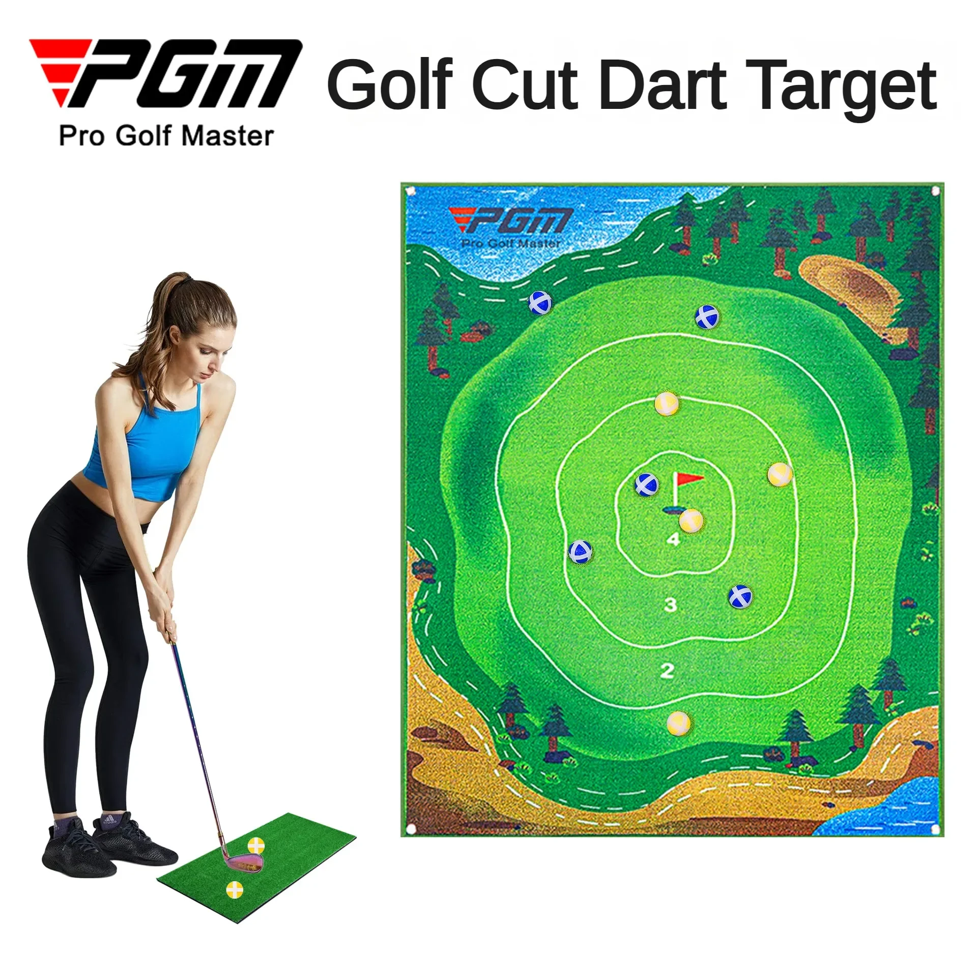 PGM Golf Cutting Rod Dart Target Practice Sticky Carpet Golf Game Sports Flat Hanging