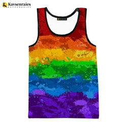 Men's Tank Tops Rainbow Paint Splatter 3D Vest Men Summer Fashion Casual Sleeveless Vest Hip Hop Harajuku Streetwear Cool Tops