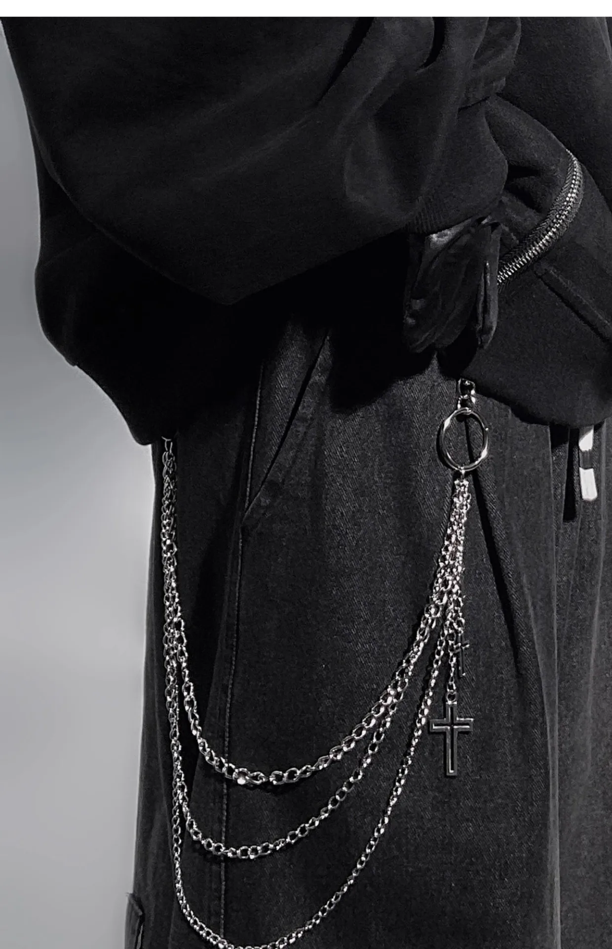 Punk Steet Keychains Chain Women Men Moon Star Rivets Skull Accessories Choice Rock Goth Pants Waist Belt Chain On Jeans Jewerly