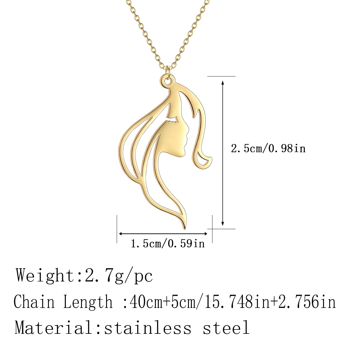 Kinitial Abstraction Stylish Dangle Face Pendant Necklace For Women Stainless Steel Creative Jewelry Choker Necklace Gift