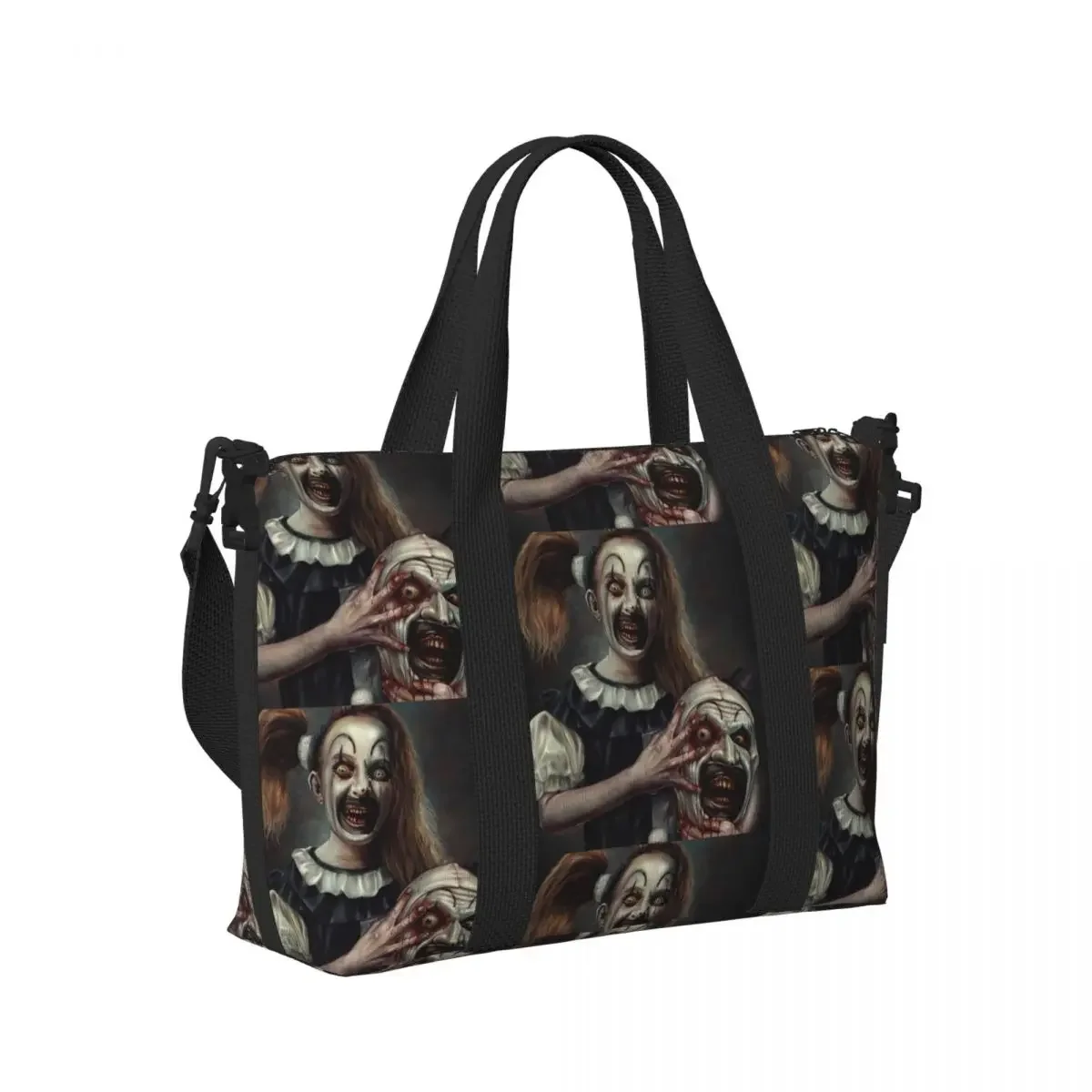 

Terrifier The Little Pale Girl Beach Travel Bag Large Capacity Tote Bags for Gym Yoga Women Shopping Duffle Shoulder Bag