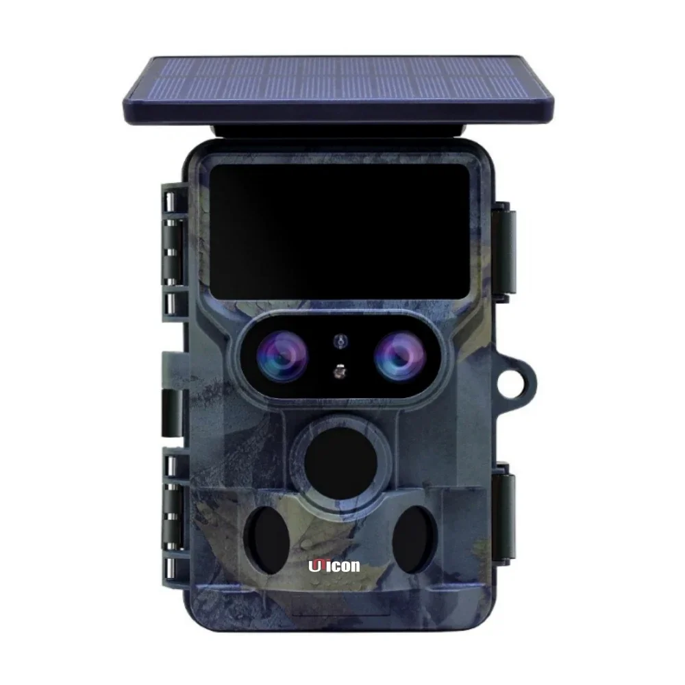 60MP Trap APP WIFI Dual Lens Solar Battery Power 0.3S Speed Outdoor 65ft Detection Range 4K Wild Hunting Trail Camera