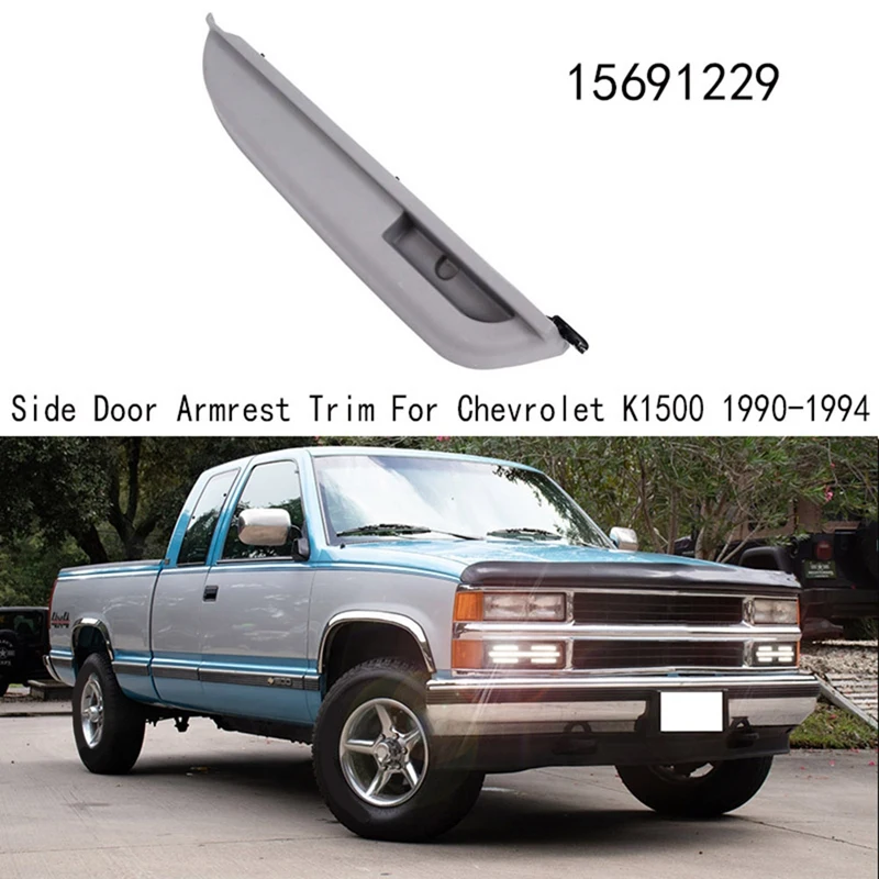 

NEW-Front Driver Side Door Armrest Interior Trim Replacement For Chevrolet K1500 1990-1994 15691229