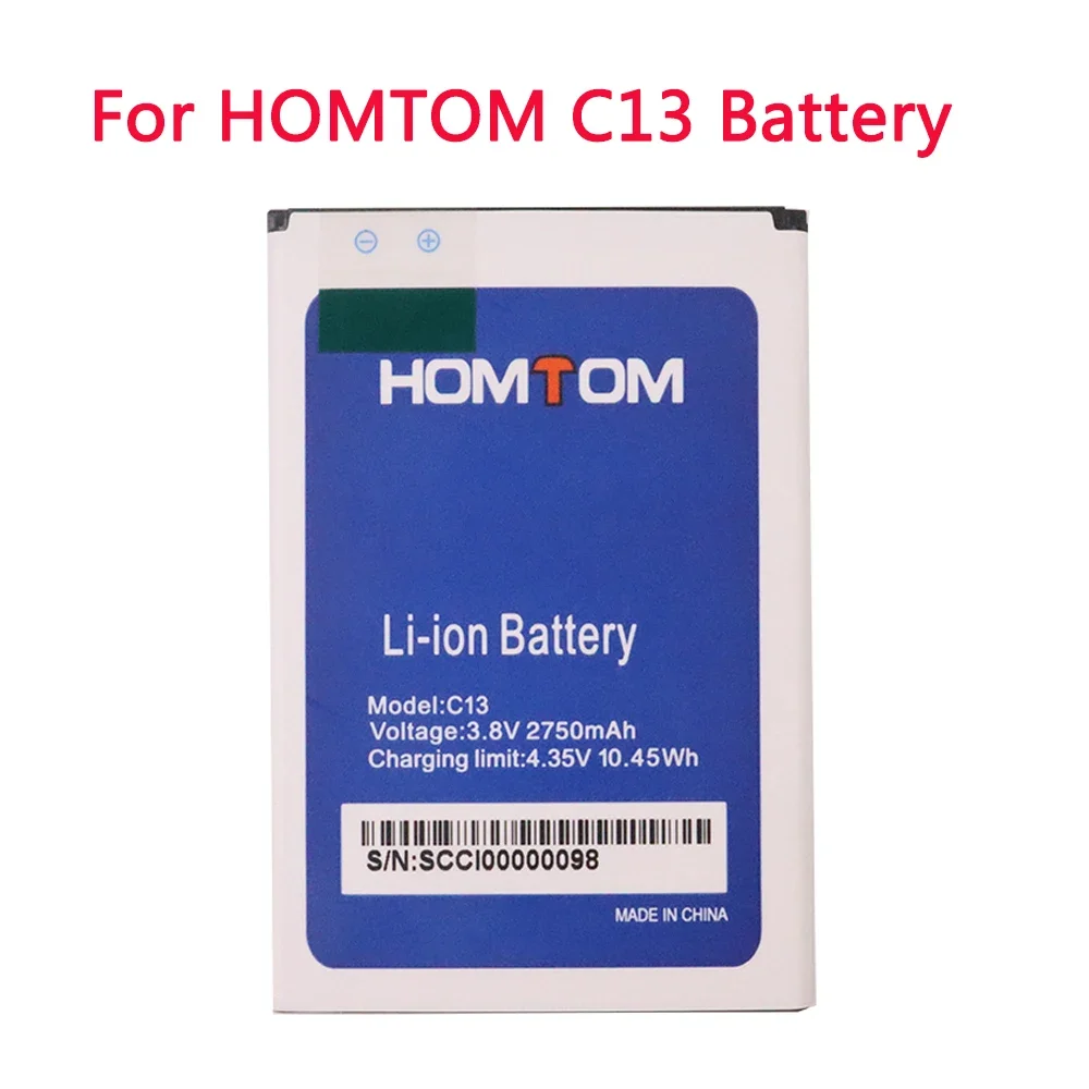 

100% New High Quality 2750mAh Battery For HOMTOM C13 Battery For HOMTOM C13 Bateria Accumulator Replacement Cell Phone Batteries