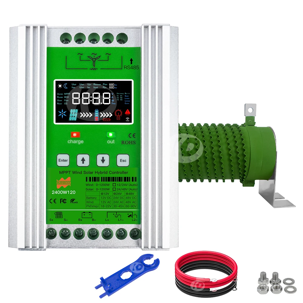 

Solar Wind Hybrid Charge Controller, Colorful LCD Display, Charge or Discharge Regulator for Sealed and Lithium Battery