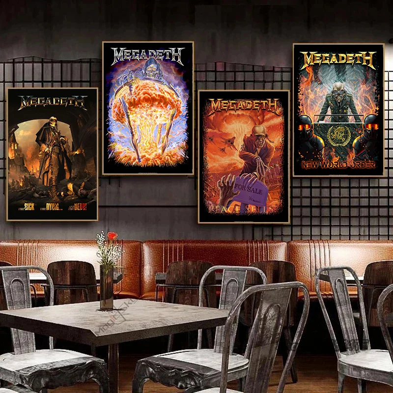 Classic Heavy Metal Rock Band Megadeths Album Poster Hip Hop Singer Canvas Painting and Prints Wall Art Picture for Room Decor