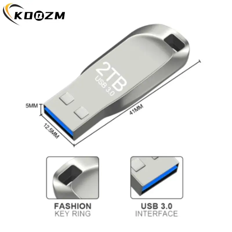 Metal USB3.0 Pen Drive 2TB USB Flash Drives 1TB High Speed Pendrive Waterproof USB Flash U Disk New Upgraded TYPE-C Adapter 512G